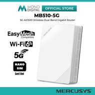 Mercusys MB510-5G AX1500 / MB520-5G AX3000 5G Wireless Dual Band WiFi 6 Router with Nano Sim Card Sl