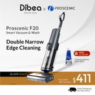 Dibea x Proscenic F20 WashVac Wet Dry Cordless Vacuum Cleaner &amp; Floor Washer | Detachable Battery | Double Edge Cleaning