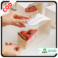 [50 PCS] BOX KUE SEGITIGA MILLE CREPES KOTAK KEMASAN MINI KUE POTONG SLICE CAKE BOX PACKAGING TRANSP