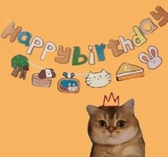 寵物生日拉旗 Happy Birthday生日派對裝飾 (M)