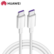 Original Huawei Type C To USB C Super Fast Charging Cable สาย Type C 5A 1M สำหรับโทรศัพท์ Huawei P40/30/20 Mate X/XS 30/20 Honor Xiaomi OPPO Samsung VIVO MagicBook Matebook XS/13/14/15/X Pro รับประกัน1ปี