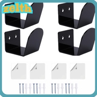 ZELTH 4PCS Baseball Glove Wall Mount, Acrylic Black Softball Glove Holder, Durable Screw Mounting Ba