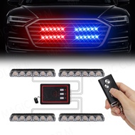 4X6 Car Led Grid Police Strobe Light Emergency Remote Wireless Control Grill Signal Warning Flashing