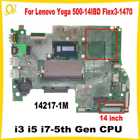 14217-1M 14 inch Mainboard for Lenovo Yoga 500-14IBD Flex3-1470 S41-70 laptop motherboard i3 i5 i7-5
