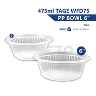 475ml PP Plastic Bowl 6inch TAGE WFD75 (100pcs) /Disposable Microwavable Soup Bowl / Plastik Mangkuk