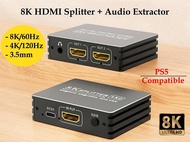 ［實體商店］Perfect Match for PS5 !! 8K HDMI Splitter + Audio Extractor, 4K/120Hz HDMI分配器, HDMI to 3.5mm, 