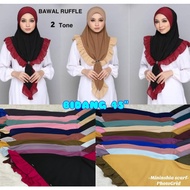 10/20pcs_TUDUNG BAWAL RUFFLE AWNING SCUBA 2 TONE