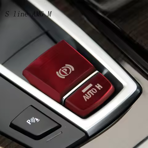 Car Styling Central Handbrake Auto H Button Cover Stickers Trim stainless steel For BMW 5 6 7 Series