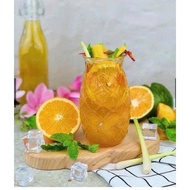Set of 6 pineapple-shaped cups 500ml