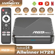 R69 PRO Set Top Box Android 14 Allwinner H728 WiFi 6 Support Ultra HD 8K Bluetooth 5.0 smart tv box 