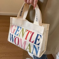 KEVINKELLY Thai Gentlewoman Canvas Bag Printing Small Letter Tote Bag Simple Crossbody Bag Print Mes