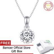 BAMOER D สร้อยคอจี้ VVS1 1.0CT เพชรโมอิสสำหรับผู้หญิงของขวัญแต่งงาน925เงินสเตอร์ลิง MSN008เครื่องประ