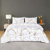 2/3pcs Bedding Set, Super Soft Fiber Fabric, Marble Pattern Element, Foil Printing Design, 1 Duvet C