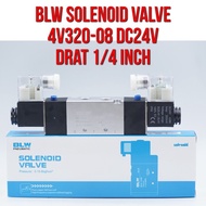 BLW Solenoid Valve 4V320-08 4V320 - 08 DC 24V Thread 1/4" 1/4 inch DC24V DC24 Direct Valve For Pneum