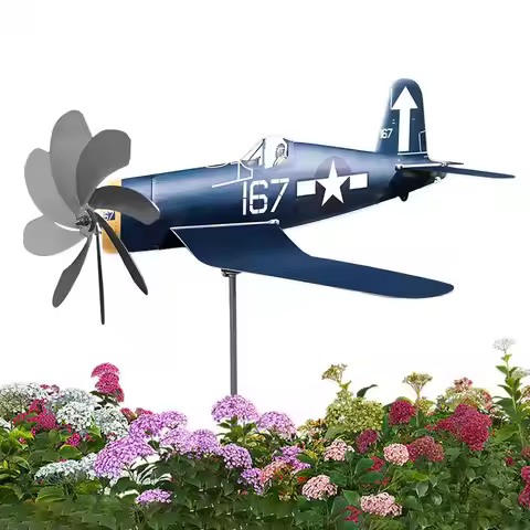 Airplane Wind Spinner Wind Spinners Wind Sculpture Windmill Aircraft Stainless Steel Wind Catchers W