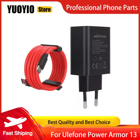 Charger 100% Original New Ulefone Power Armor 13 Official Quick Charging Adapter + USB Cable Data Li