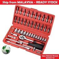 Orikawan 46pcs Ratchet Wrench Spanner Set Chrome Vanadium Socket 46 Tools Box