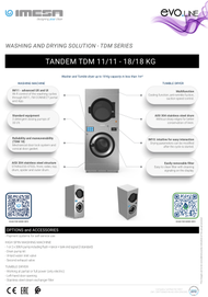เครื่องซักผ้าอบผ้า Imesa รุ่นTDM18/18 ไฟฟ้า แก๊ส