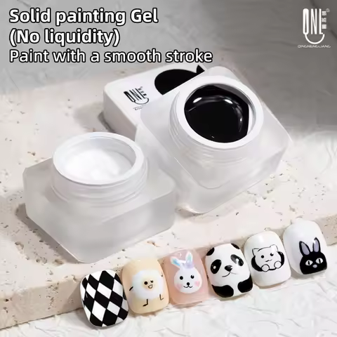 Gel Nail Art QNL Solid Painting Gel No Liquidity UV LED Nail Art Polish 5g Black White Creamy Textur