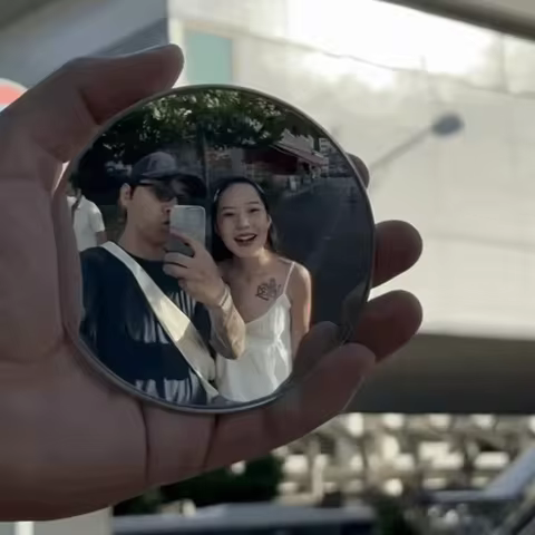 Unique Wide-angle Lens Travel Reflective Mirror Round Mini Convex Mirror Portable Zoom-In Feature Sp