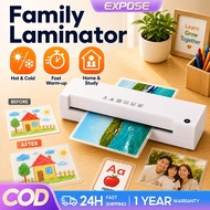 Hot & Cold Laminator Machine A3/A4 Multi-size Thermal Laminator 2/4 Rollers Portable Office Home