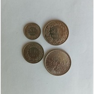 Old Coins Collection /Foreign- France ( Pre-Euro ) - Unique Set x 4 Coins -1/2 Fr / 1 Fr / 2 Fr ( 19