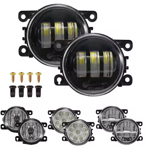1pair 90mm Car Front LED Fog Lights White Day Driving Light Lamp for Honda Focus Fiesta Peugeot Citr