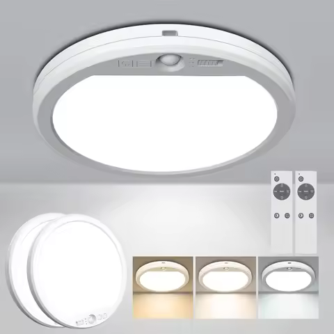 2/1 Pack Motion Sensor Ceiling Light Wired, 3000K/4000K/6500K Motion Sensor Light Indoor, 5000mah ba