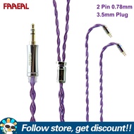 FAAEAL PurpleRice Earphone Cable With TFZ/0.78mm/QDC/S/C Pin 4 Strands OCC Litz HiFi Upgrade Earbuds
