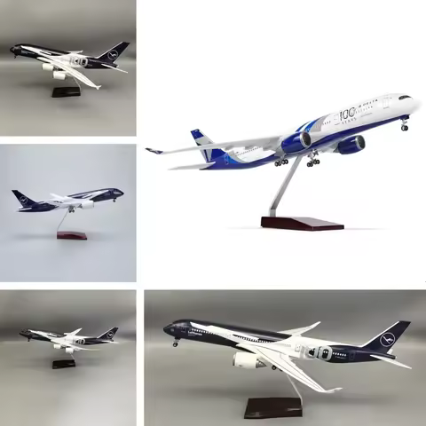 47CM Miniature Airplane 100 Years Series Lufthansa Plane Model B787 B747 A380 A350 DELTA Collectible