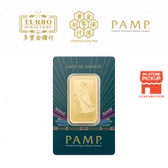 TURBO [1OZ] PAMP Lady of Liberty Gold Bar 9999Gold