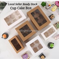 Cup Cake Box 2 / 4 / 6 cavity cupcake box 2/4/6 Holes Cavity Cupcake Muffin Box eng tart box
