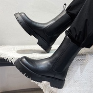 ZZChelsea Boots Men's High Top British Style Autumn Thick Bottom Dr. Martens Boots Youth Trendy Breathable Tube Motorcy