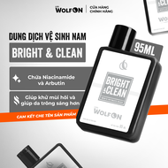 Dung Dịch Vệ Sinh Nam Giới Wolf ON Bright & Clean Dưỡng Sáng Niacinamide Sạch Thơm Nam Tính 95ml