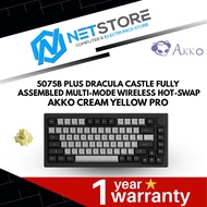 AKKO 5075B PLUS DRACULA CASTLE FULLY ASSEMBLED MULTI-MODE WIRELESS HOT-SWAP KEYBOARD - AKKO CREAM YE