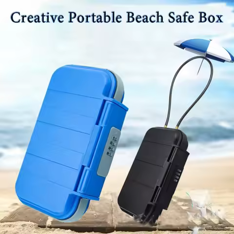 Creative Portable 4-digit Combination Lock Beach Safe Box With Steel Wire Outdoor Camp Sports Cyclin