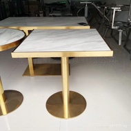 Dining Table Square Marble Dining Chair gold Stainless Steel Hotel Postmodern Meeting Table Frame In