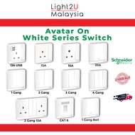 Schneider Avatar On Socket and Switches [ White ] || Switches & Sockets