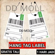 { 100 pcs } Hang Tag Label Baju Murah Gratis Tali 4x7cm dan 3x7cm Price Size handtag label pakaian j