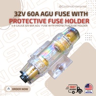 32V 60A AGU Fuse with 4~8 Gauge Wire Protective Fuse Casing