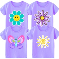 3PC Colored LIlac T-Shirt Blouse w/ FLOWER GARDEN PRINTS for Infant Baby Kids Girl 6mos -12 YRS OLD