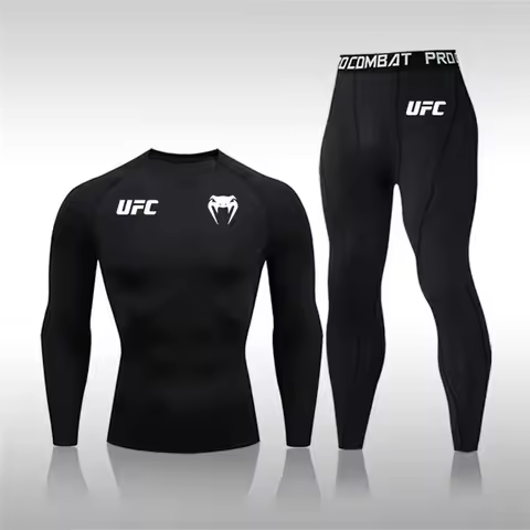 Men's Running Set Gym Jogging Thermo underwear Second skin Compression Fitness UFC Male Quick dry Tr
