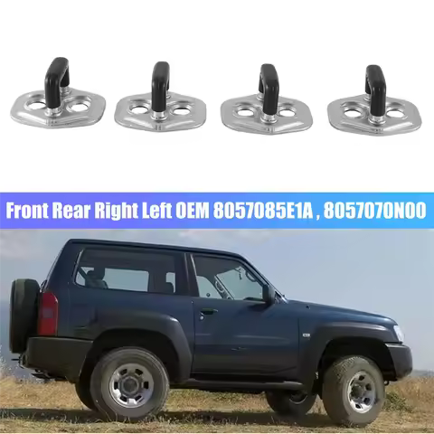 4Pcs Front Rear Right Left Door Lock Striker Plate for Nissan Patrol GU Y61 2001-2011 Part Number : 