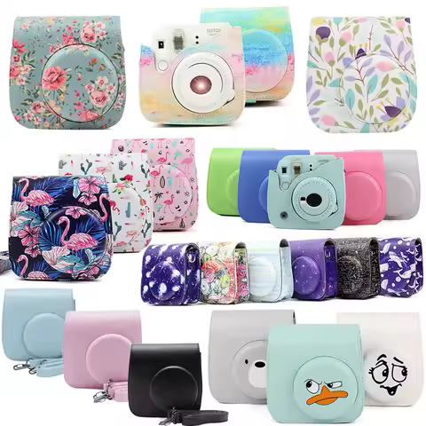 Fujifilm Instax Mini Camera Case Bag PU Leather Cover with Shoulder Strap For Instax Mini 9 Mini 8 M