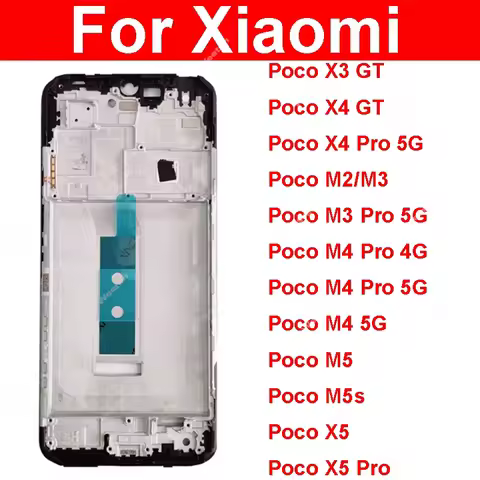 LCD Frame For Xiaomi POCO X4 X5 M2 M3 M4 M5 M5s Pro X3GT X4GT 5G LCD Front Frame Housing Front Bezel