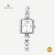 Royal Crown รุ่น 3819B นาฬิกาข้อมือผู้หญิงเล็กๆกันน้ำ ล้อมเพชร แบรนด์เนมแท้ - Vayo Jewelry