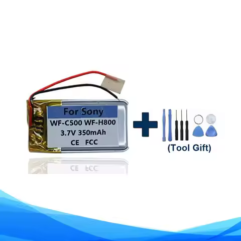 Tools Gift + 350mAh L900 Battery For Sony WF-C500 WF-H800 WF-XB700 WF-C700N Bluetooth Earphone Charg
