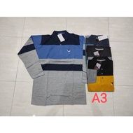 Men's Striped Pocket Collar T-shirt 007 XXL / Jumbo Long Sleeve A3, A4, A5, A6, A7, A8, A9, A11