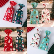25/50pcs Christmas Candy Bags Santa Snowman Goodies Bags Christmas Gift Wrapper Christmas Decorations for Home 2024 Merry Christmas Treat Bags