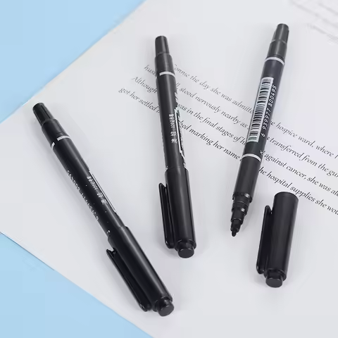 Double Headed Marker Pen, Hook Pen, Quick Drying Marker Pen